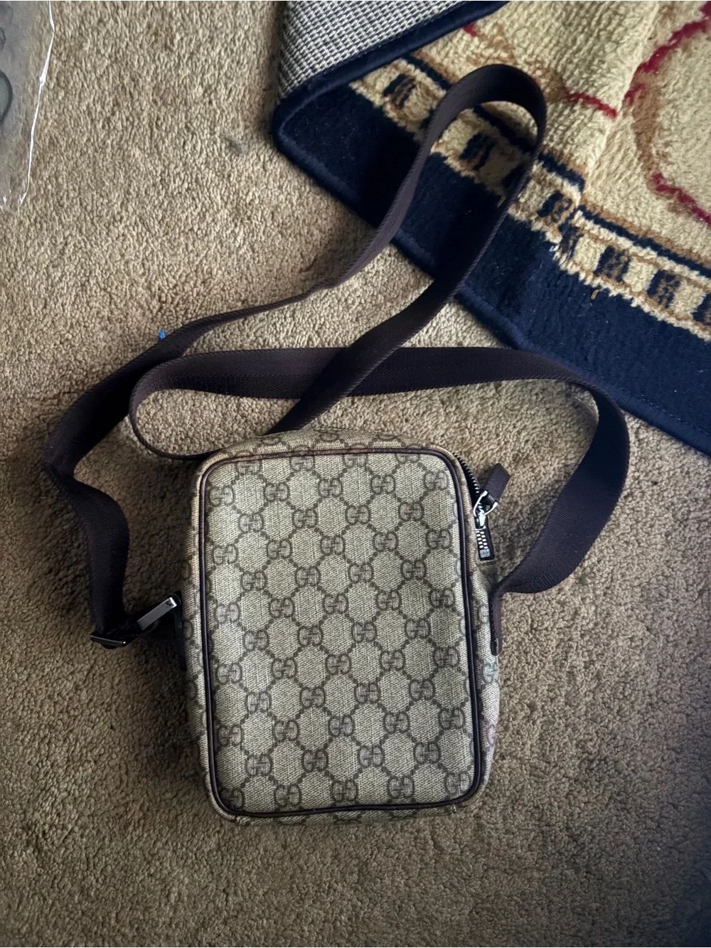 Gucci Brown/Beige GG Canvas Messenger Crossbody